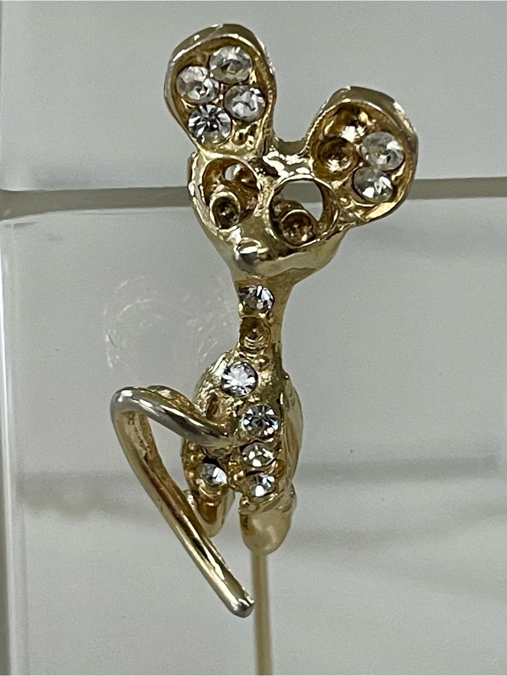 Vintage Gold-Tone Mouse Stick Pin Brooch - Picture 2 of 4